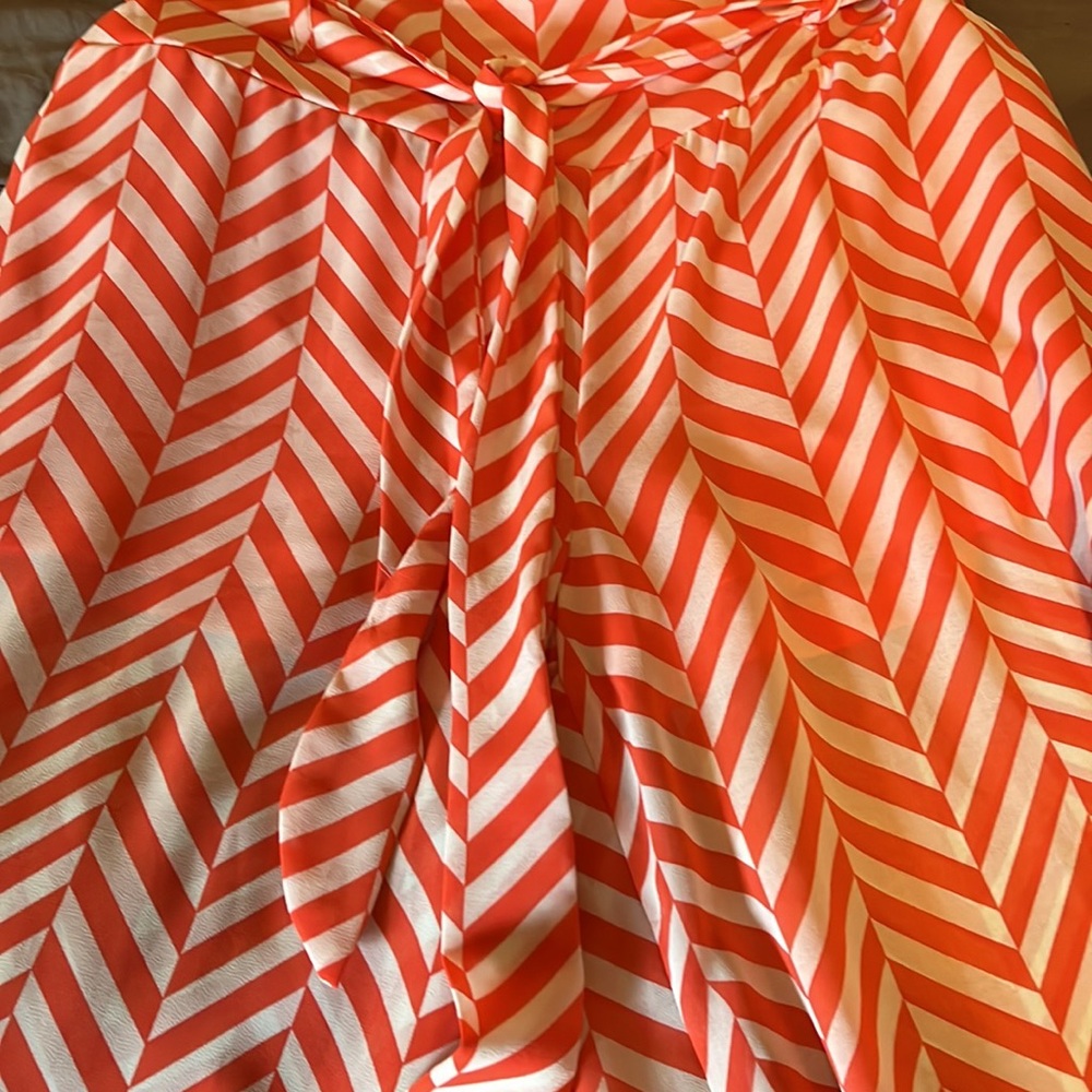 Soulmates wide leg coral and white pants - Picture 4 of 5